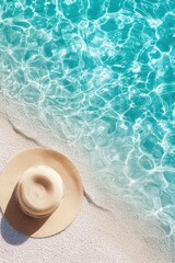 Serene summer vibes beachside pool lifestyle photography tropical environment aerial view refreshing escape