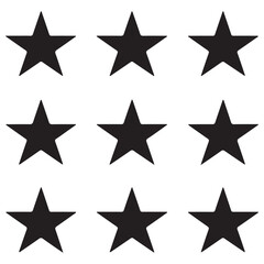 Star vector icons. Set of star symbols Silhouette Vector Black. with white background