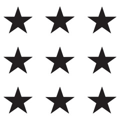 Star vector icons. Set of star symbols Silhouette Vector Black. with white background