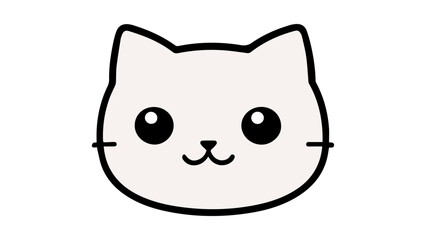 cute cat icon, simple cat outline illustration