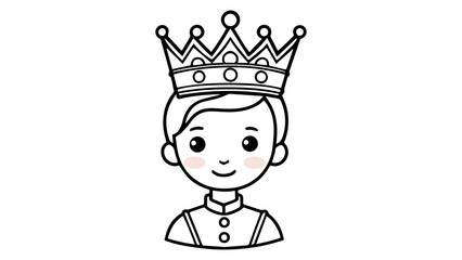 simple little prince outline vector illustration