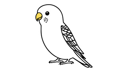 simple parrot illustration shape with yellow beak