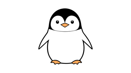 penguin on a white background, very simple penguin vector illustration