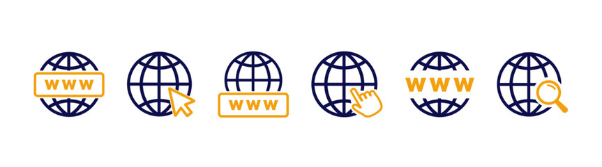 Website icon set. World web icon www earth globe icons . Website icon for contact icons 