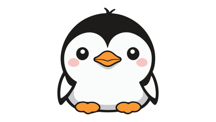 very cute small little penguin icon vector illustration, simple cute sign of a penguin