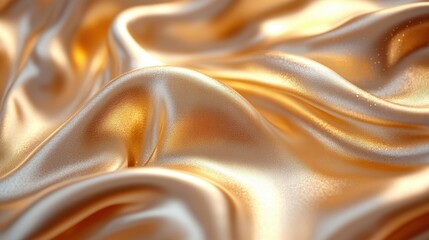 Obraz premium Golden silk fabric drapes; elegant texture background