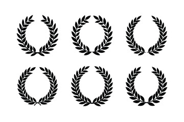 Obraz premium black circular laurel icon vector art silhouette