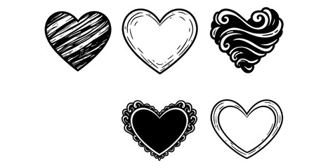 Textured Heart Illustrations