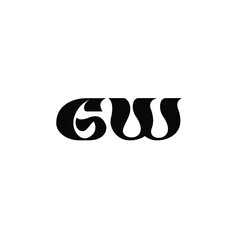 GW monogram logo design letter text name symbol monochrome logotype alphabet character simple logo