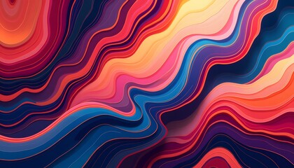 Vibrant Colorful Flowing Lines