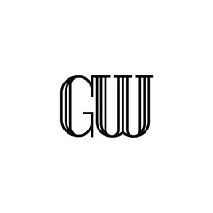 GW monogram logo design letter text name symbol monochrome logotype alphabet character simple logo