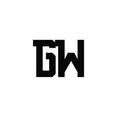 GW monogram logo design letter text name symbol monochrome logotype alphabet character simple logo