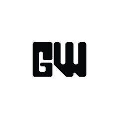 GW monogram logo design letter text name symbol monochrome logotype alphabet character simple logo