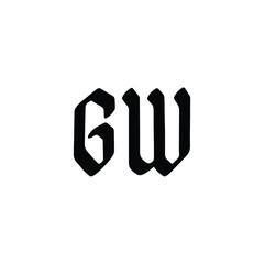 GW monogram logo design letter text name symbol monochrome logotype alphabet character simple logo