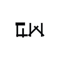 GW monogram logo design letter text name symbol monochrome logotype alphabet character simple logo