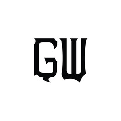 GW monogram logo design letter text name symbol monochrome logotype alphabet character simple logo