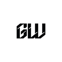 GW monogram logo design letter text name symbol monochrome logotype alphabet character simple logo