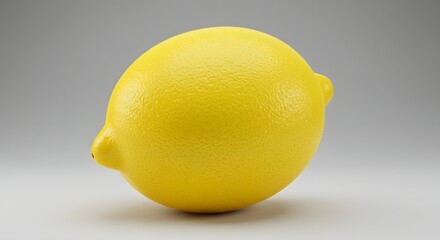 Single Ripe Lemon, Vibrant Yellow, Studio Shot, Textured Peel