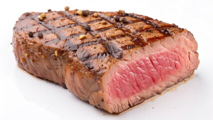 Fototapeta premium Grilled beef steak isolated on white background