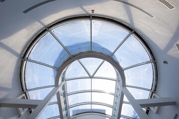 Obraz premium Large skylights in white room
