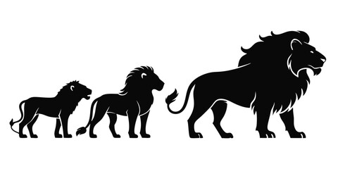 Silhouette lion collection - vector illustration design