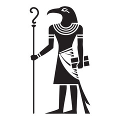 Legendary Thoth silhouette, a guide to divine wisdom - Thoth illustration - Thoth vector - Egyptian god silhouette - Egyptian silhouette

