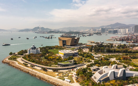 Hong Kong, China, March 10, 2025 - West Kowloon Cultural District in Hong Kong