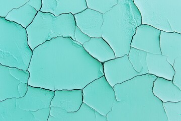 Textured Mint Green Surface with Cracked Paint Detail and Rough Finish