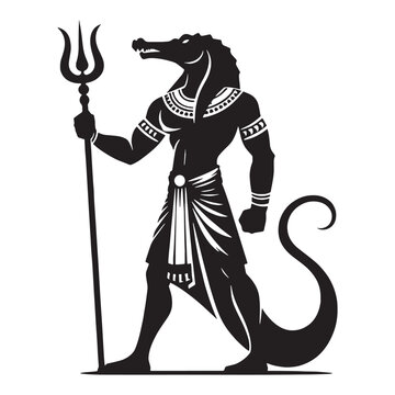 recommend clip art: Sacred Sobek silhouette, a divine crocodile deity - Sobek illustration - Sobek vector - Egyptian god silhouette - Egyptian silhouette
                    
                    