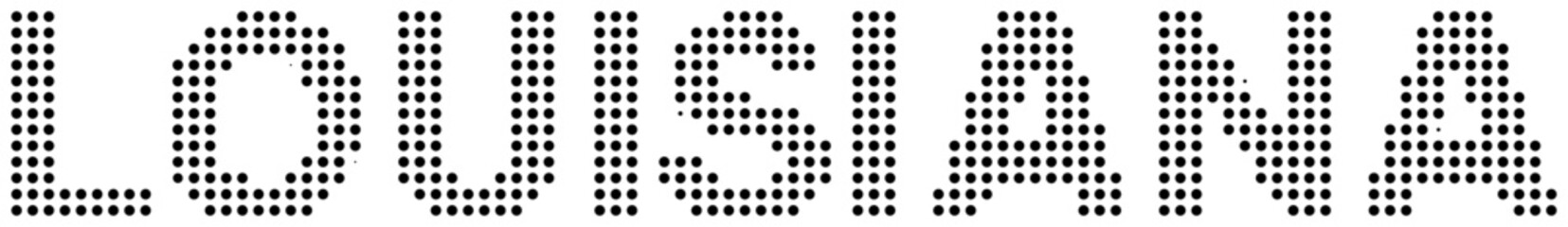 Louisiana Black Dot Text with Transparent Background