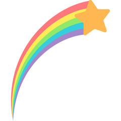 Flat vektor illustration of rainbow shooting star © Fajar