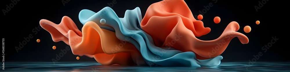 Poster a dynamic undulating visualization of wave packets interacting with a medium producing captivating r