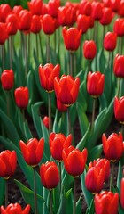 Obraz premium Enchanting Red Tulips Field – A Floral Tribute to Love and Special Moments
