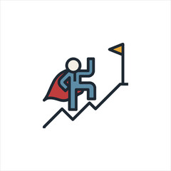 vector illustration of a man holding a sign