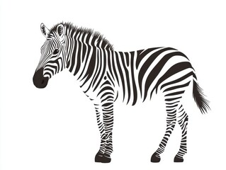 Hand-drawn outlines of a zebra showcasing distinct black stripes