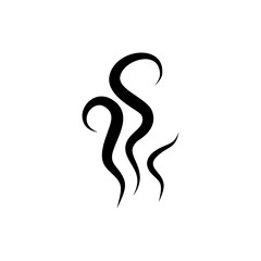 Smoke steam icon vector logo. Smoke smell, steam aroma heat icon illustration. Hot vapor fire doodle line logo. Hit stink, coffee, fragrance flame element. Vector illustration.
