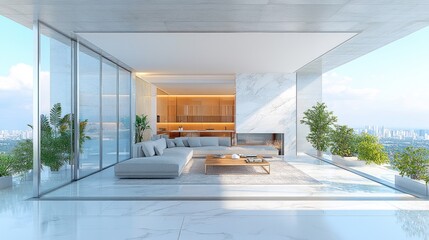 Obraz premium Luxury Penthouse Apartment with Stunning City Views