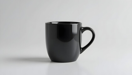Black Ceramic Coffee Mug Mockup – Front View 