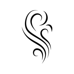 Smoke steam icon vector logo. Smoke smell, steam aroma heat icon illustration. Hot vapor fire doodle line logo. Hit stink, coffee, fragrance flame element. Vector illustration.