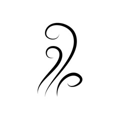 Smoke steam icon vector logo. Smoke smell, steam aroma heat icon illustration. Hot vapor fire doodle line logo. Hit stink, coffee, fragrance flame element. Vector illustration.