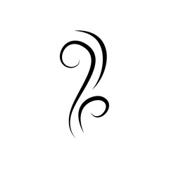 Smoke steam icon vector logo. Smoke smell, steam aroma heat icon illustration. Hot vapor fire doodle line logo. Hit stink, coffee, fragrance flame element. Vector illustration.
