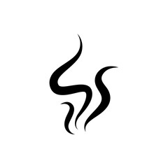 Smoke steam icon vector logo. Smoke smell, steam aroma heat icon illustration. Hot vapor fire doodle line logo. Hit stink, coffee, fragrance flame element. Vector illustration.