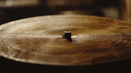 Obraz premium Vintage Wooden Spinning Disc Close-Up