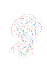 Abstract background with colorful lines hand drawn with different colored pens marker.