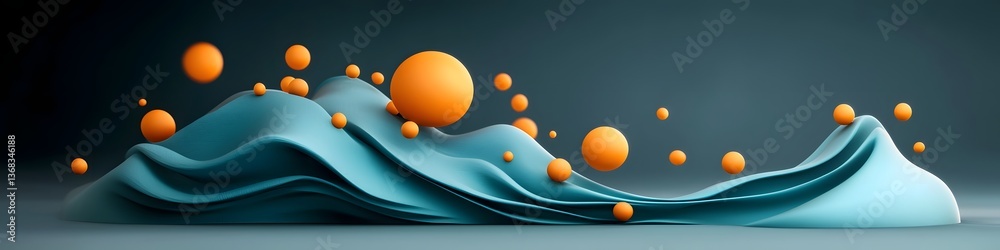 Poster a stylized depicting the dynamic and flowing visualization of the frequency distribution of technolo