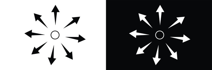 Inward arrow icon vector. Four Arrows icon sign symbol vector. Arrow pointing center vector icon illustration isolated on white background .Vector Illustration .EPS 10 .  © Micro  Vector Market