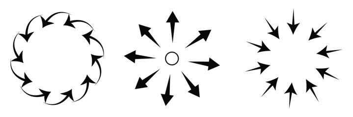 Inward arrow icon vector. Four Arrows icon sign symbol vector. Arrow pointing center vector icon illustration isolated on white background .Vector Illustration .EPS 10 .  © Micro  Vector Market