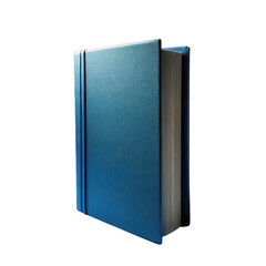Hardcover book, blue gradient cover, minimalist design isolated on transparent background