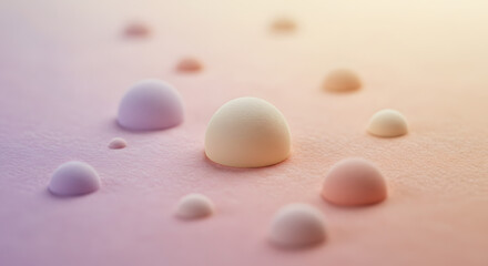 Soft Pastel Spheres on Textured Surface &ndash; Minimalist Abstract Art