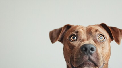 Obraz premium Curious brown dog looking with hope and innocence